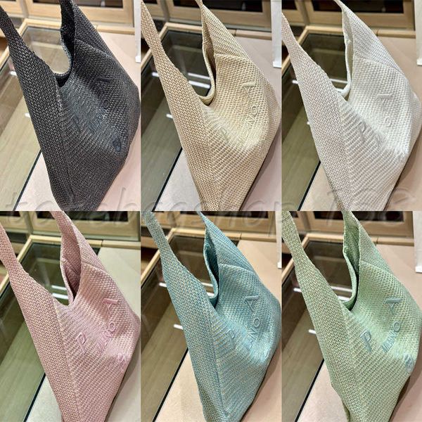 

luxury designer bags women's handbags pd fashion embroidery shoulder bag triangular hollow woven bag large capacity tote ladies shoppin