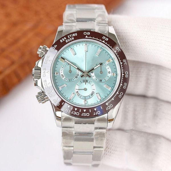 

watch sapphire watches movement imported mechanical automatic sports mens steel 40mm rubber hands strap stainless wristwatches wristwat inwc, Slivery;brown