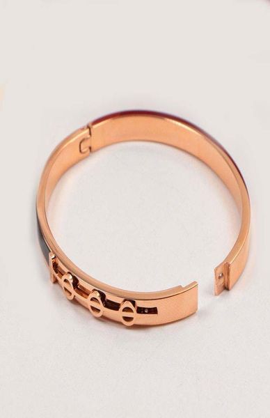 

316l titanium steel bangle for women love forever bracelet black letter stereo 18kgp rose gold women wedding jewelry3962302, White