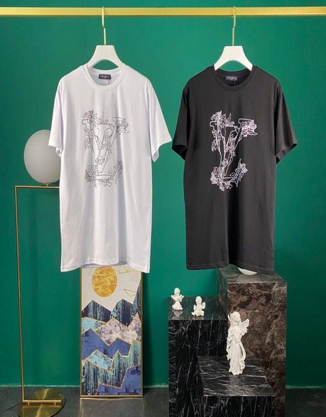 

2020ss spring and summer new high grade cotton printing short sleeve round neck panel tshirt size mlxlxxlxx11341931467, Black