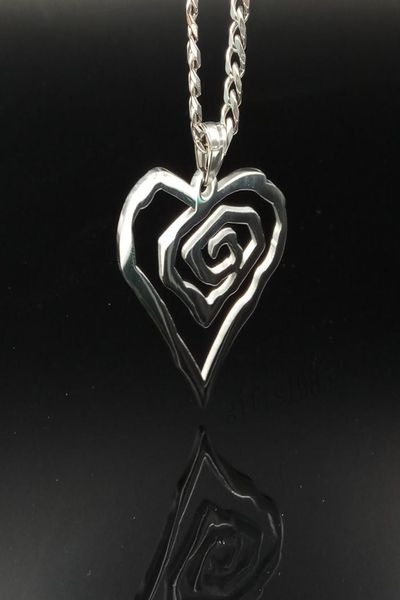 

marilyn manson heart rose charm new mm rose cuba chain 24inch necklace8259580, Silver