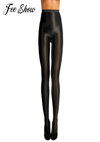 

women control ultra sheer shimmery stretch 70d thickness full footed silk stockings oil shiny high waist pantyhose stockings9662131, Black;white