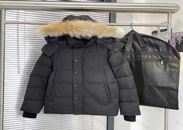 

men women down jackets designers parkas homme outdoor winter jassen outerwear big fur hooded fourrure manteau down jacket coat hiv4238677, Black