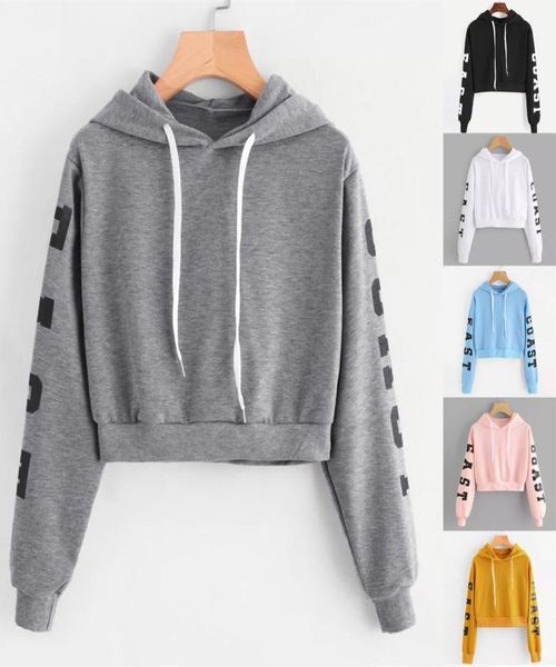 

zity korean letters printed hoodie crop long sleeve hooded sweatshirt women autumn harajuku and blouse teen girls sudade t8560981, Black