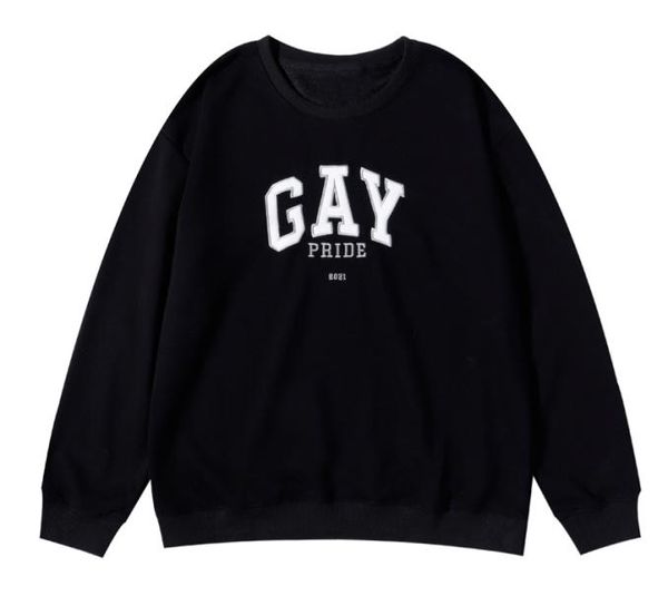 

21ss new embroidery printing pride men039s women039s hoodies fashion casual luxury sweatshirts gay clothing popularity sweat1161374, Black