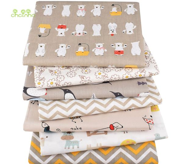 

chainho7pcslot new cartoon seriesprinted twill cotton fabricpatchwork clothdiy sewing quilting material for babychildren7123713, Black;white