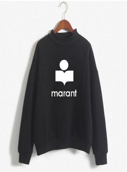 

autumn winter oversize women sweatshirts brand marant printed hoodi casual long sve female tracksuit harajuku pullover1527821, Black