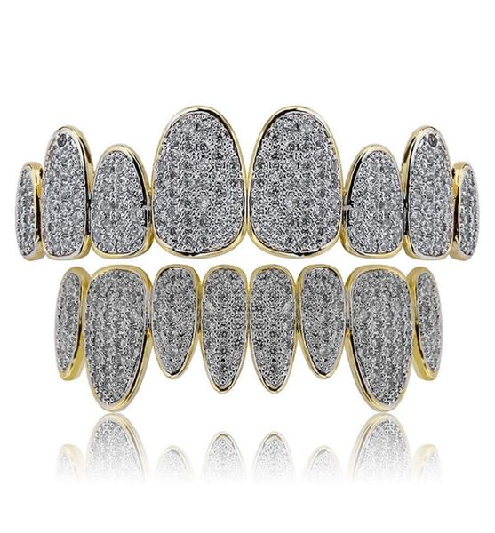 

punk grillz set gold silver irregular 8tooth canines with zircon teeth grillz9176196, Black
