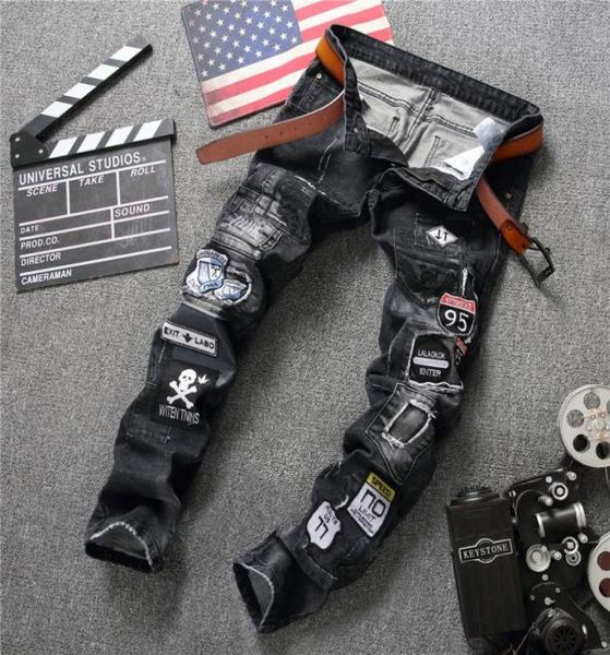 

new 2017 men designer jeans white jeans men casual mens jean skinny motorcycle denim pants pantalones vaqueros hombre2057329, Blue