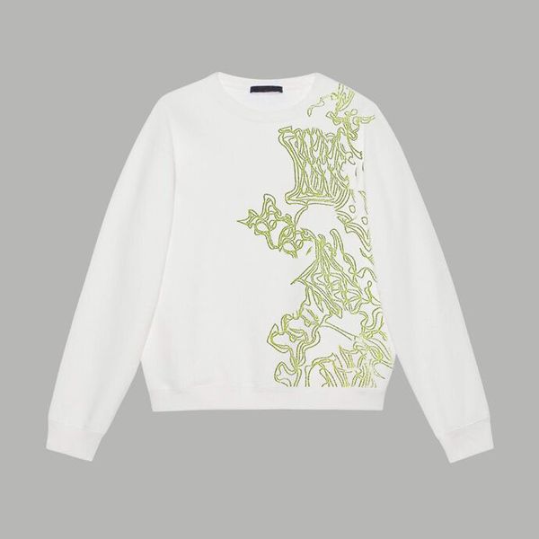 

2023 autumn/winter new pullover letter pattern printed long sleeve sweater pure cotton rib round neck q115, Black;brown