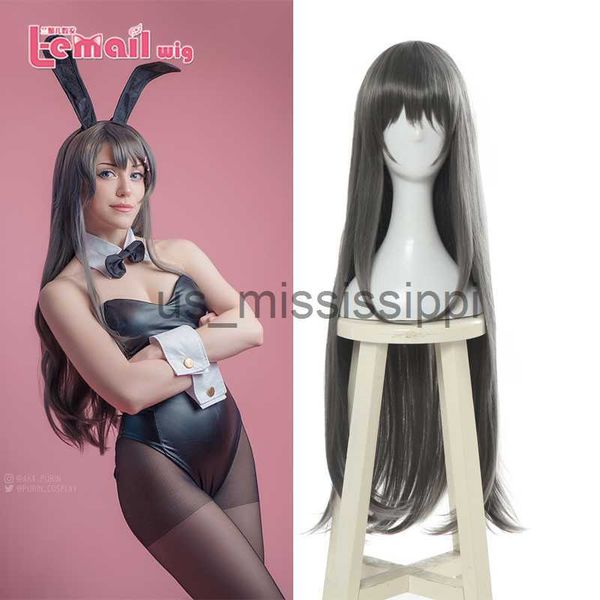 

cosplay wigs lemail wig sakurajima mai cosplay wig rascal does not dream of bunny girl senpai wigs long grey heat resistant synthetic hair x, Black