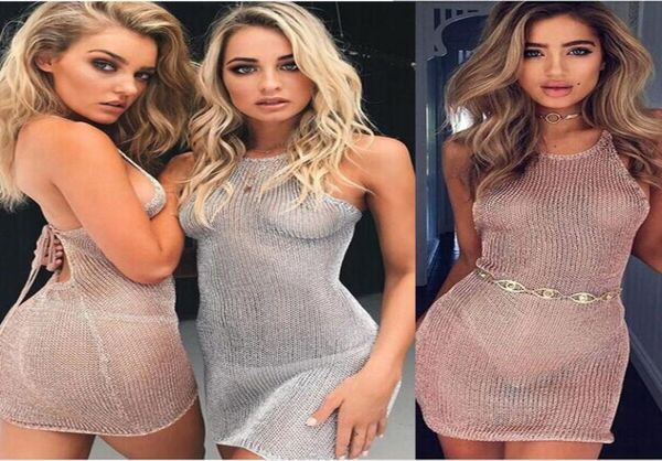 

2017 shiny knitted hollow bikini cover up summer dress swimsuit bathing suit beachwear beach wear swim skirt3239702, White;black