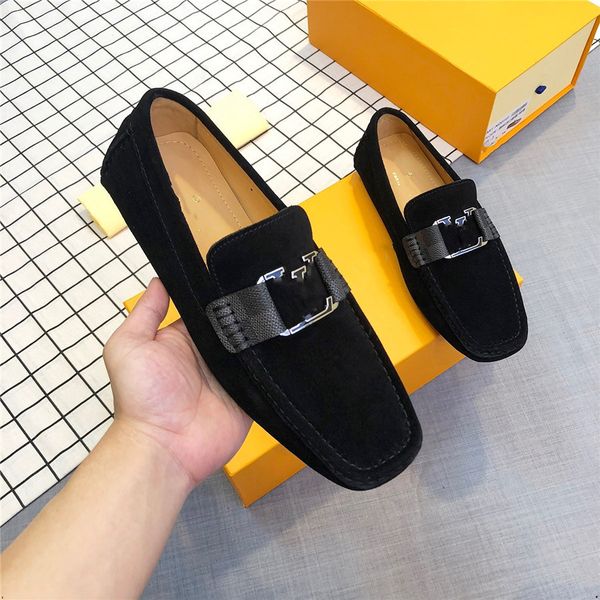

2023 genuine leather mens designer loafers moccasins shoes designer men casual handmade formal slip on male boat shoes zapatillas hombre, Black