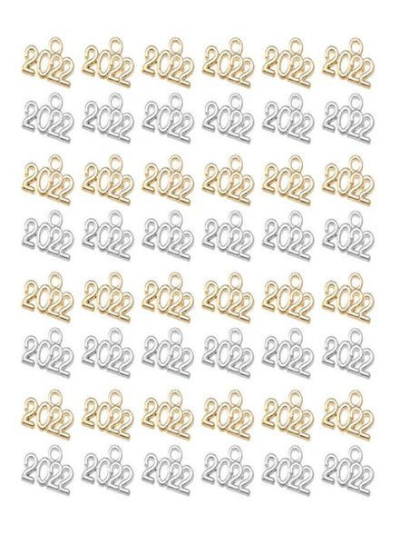 

charms 100pcs alloy 2022 letter pendants creative hanging ornaments accessories6852912, Bronze;silver