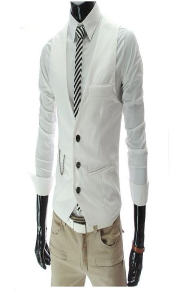 

dress vests for men slim fit mens suit vest male waistcoat gilet homme casual sleeveless formal business jacket men039s outerwe1069580, Black;white