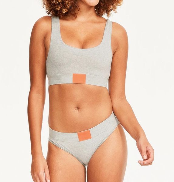 

2019 brand new style women039s tracksuits women bra thong suits and bra briefs suits 4 colors sport running vest underwear suit5075841, Gray