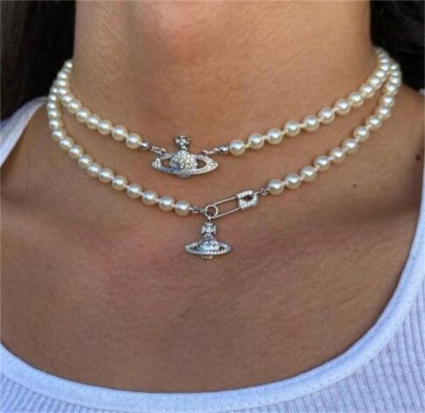 

pearl necklace women designer beaded pendant ladies diamond pin necklaces fashion pearles necklace wedding party gift5013166, Silver