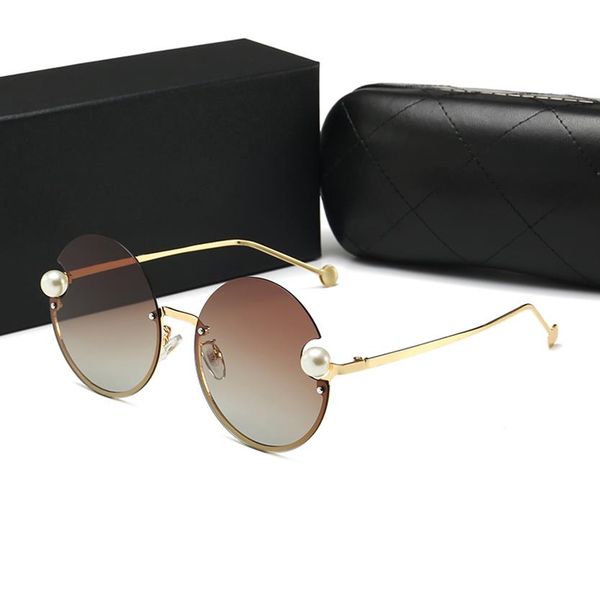 

2021 fashion pearl designer sunglasses brand polarized lens sun glasses eyewear for women eyeglasses gafas de sol291r, White;black