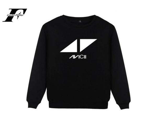 

dj avicii streetwear hoodies oneck men pint capless sweatshirt 2017 men women hoodies women men clothes plus size302q5893417, Black