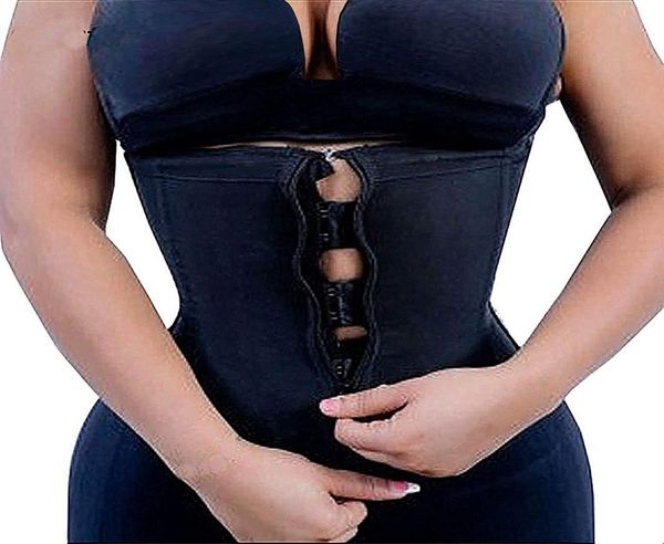 

ladies latex lower bust waist training corsetzipper and hook hourglass shapewear8849075, Black;white