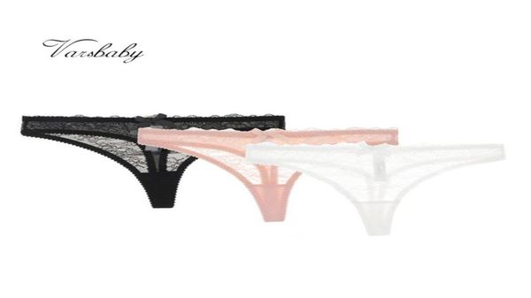 

women039s panties varsbaby floral lace thong transparent bow underwear lowwaist sxl 3pcspack for ladies2849261, Black;pink