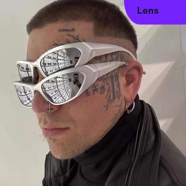 

item title sports sunglasses ins concave shape for women, White;black