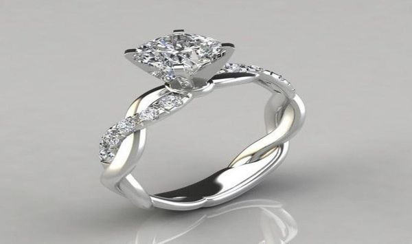 

braid diamond ring women gold silver engagement wedding rings fashion jewelry will and sandy8942821, Golden;silver