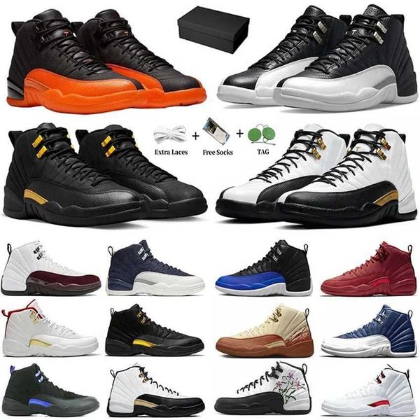 

with box jumpman 12 12s cherry mens basketball shoes black white field purple brilliant orange cny taxi dark concord flu game royalty men tr