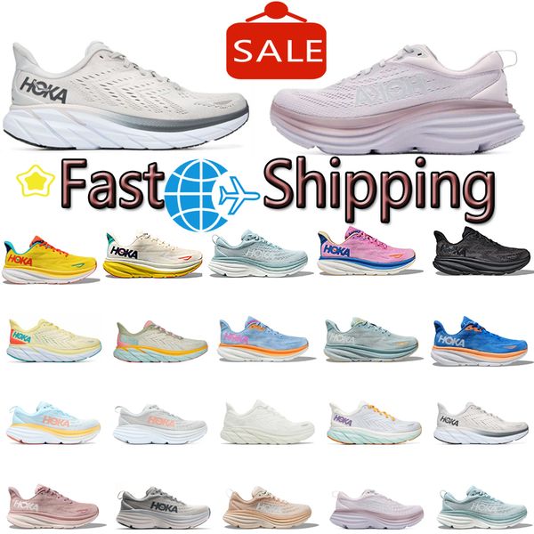 

hoka one bondi 8 clifton 9 running shoes classic triple hokas shoe people shifting sand mens women trainers sneakers