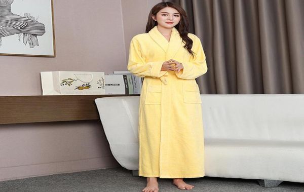 

women039s sleepwear women cotton terry bathrobe solid towel long bath robe kimono femme dressing gown bridesmaid robes5456006, Black;red