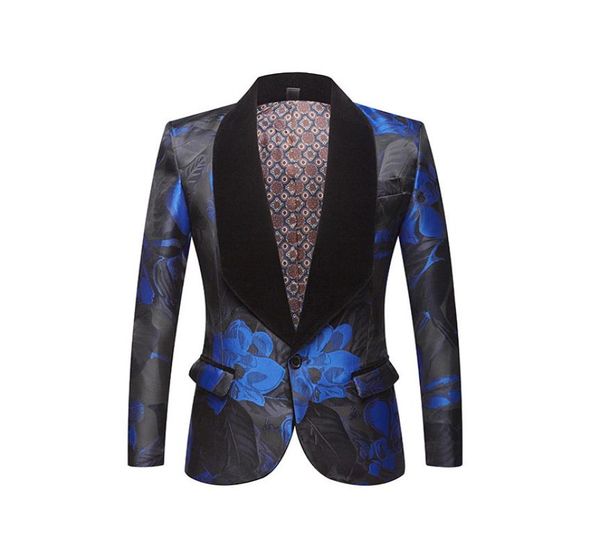 

mens suit for men tide men navy blue floral print fashion casual suits latest coat pant designs wedding groom stage costume5486807, White;black