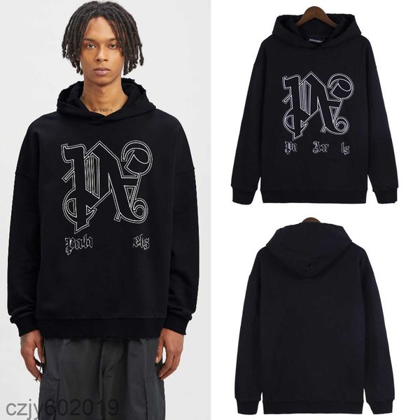 

designer clothing pa men's sweatshirts fashion hoodies palmes angels wang jiaer reflective coconut tree men's women's zip poc, Black