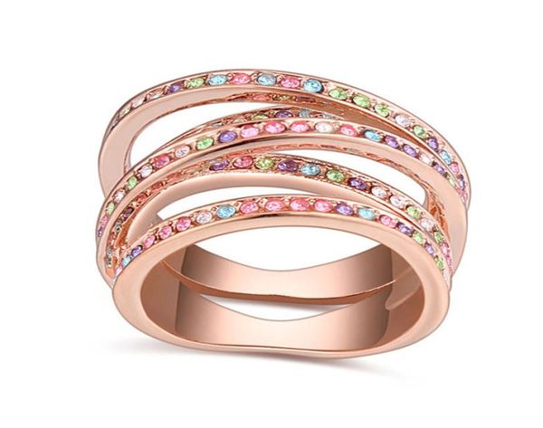 

fashion rose gold color ring with crystal from rovski luxury rings for women jewelry mother's day gift8378126, Slivery;golden