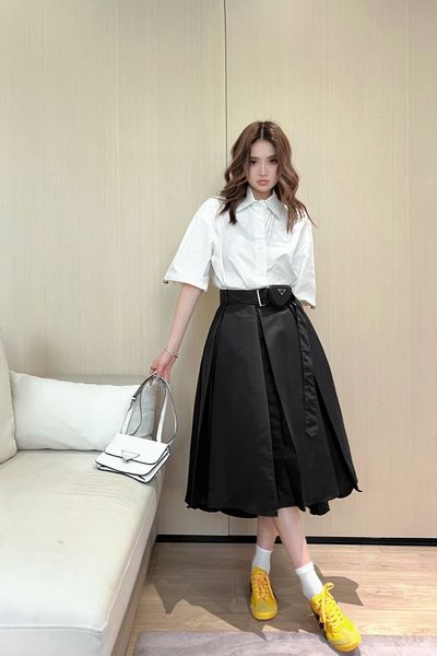 

women's designer skirts and umbrella skirts are highly recommended imported marine recycling technology fabric, excellent texture, Black