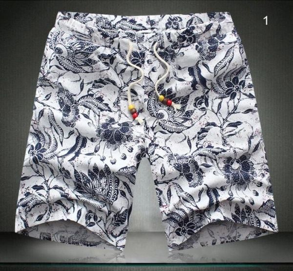 

wholesummer mens linen cotton blended shorts floral printed drawstring plus size oversized 6xl beach shorts for men big and 1919113