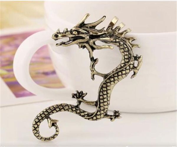 

european and american retro punk dragon ear cuff jewelry accessories earrings men039s and women039s clipon earrings 2022 pa2267393, Silver