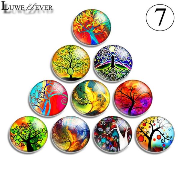 

10mm 12mm 14mm 16mm 20mm 25mm 30mm 5767 tree of life round glass cabochon jewelry finding fit 18mm snap button charm bracelet neck3187666