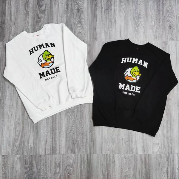 

fashion round neck fleece warm sweatshirt cartoon oversize pullover autumn winter casual hoodies for men unisex, Black