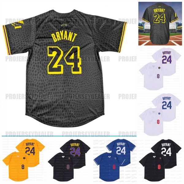 

8 24 bryant kb black mamba baseball jersey stitched, Blue;black
