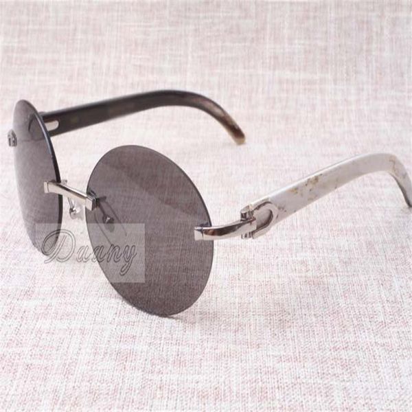 

high-end round fashion retro sunglasses 8100903 natural mixing angle the quality sunglasses men and women glasses size 58-18258c, White;black