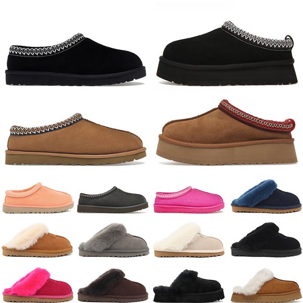 

r tazz tasman slippers ultra mini boots boot fur fluffy leather sheepskin shearling luxury womens slides girls booties chestnut browm pink o, Black