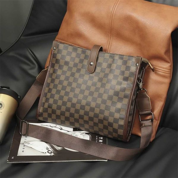 

new trendy plaid crossbody for men's youth backpack contrast color casual large capacity shoulder bag batch 50% off outlet store