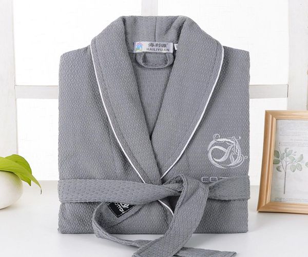 

waffle 100 cotton longsleeve mens bathrobes sweat evaporate couples kimono bath robes el spa robes dressing gown9049244, Black;brown