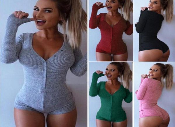 

fashion bodysuit women rompers bodycon jumpsuit long sleeve bodysuit women autumn spring ribbed bodysuits playsuits slim shor3196542, White