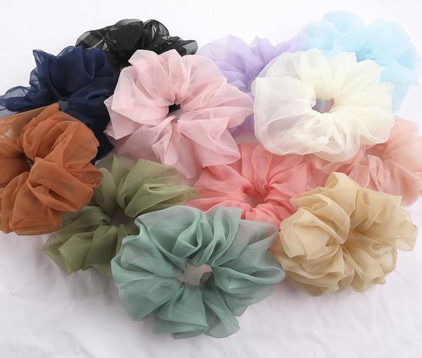 

oversized scrunchies big plain rubber hair ties elastic hair bands girs ponytail holder organza scrunchie women hair accessories1920572, Pink