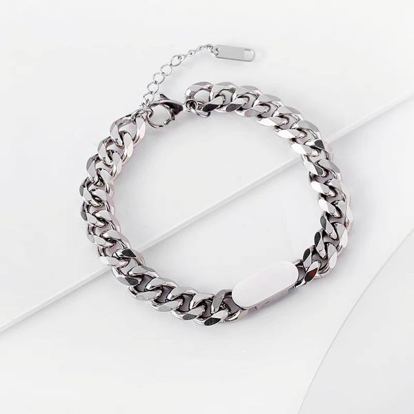 

cool hip hop style cuban link chain necklace bracelet for women gift, Silver