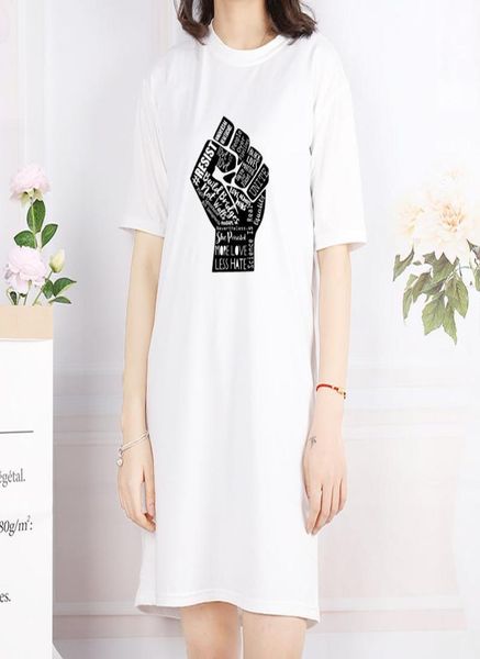 

women039s tshirts 2020 new womens fist of protest print crew neck tshirt casual women breathable dress style tee white color 5876668