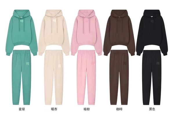 

women039s tracksuits a wang fashion tracksuit v fashion clothing 2022 brand velour sewing suit track hoodies and pants sets tan8905289, Black;white