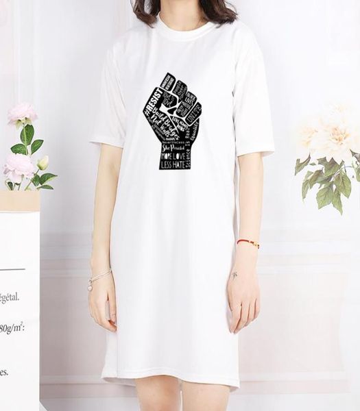 

women039s tshirts 2020 new womens fist of protest print crew neck tshirt casual women breathable dress style tee white color 1864749