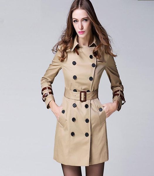 

fashionwomen039s new fashion brand coat european and american style slim midlong trench coat women solid spring autumn outerw4259960, Tan;black